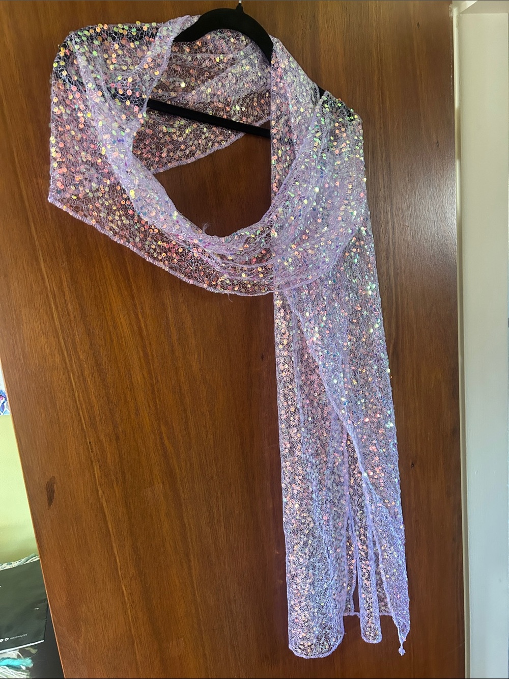 Sparkling Lavender Sequin Scarf - Women Accessories